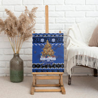 New Zealand July Christmas Canvas Wall Art Maori Kiwi Xmas Tree - Blue LT05 - Polynesian Pride