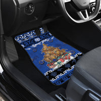 Personalised New Zealand July Christmas Car Mats Maori Kiwi Xmas Tree - Blue LT05 - Polynesian Pride