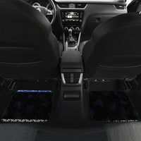 Personalised New Zealand July Christmas Car Mats Maori Kiwi Xmas Tree - Blue LT05 Set 2pcs - Back Blue - Polynesian Pride