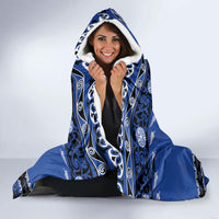 New Zealand July Christmas Hooded Blanket Maori Kiwi Xmas Tree - Blue LT05 - Polynesian Pride