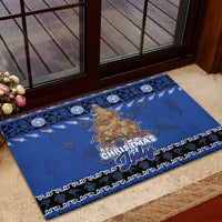 New Zealand July Christmas Rubber Doormat Maori Kiwi Xmas Tree - Blue LT05 - Polynesian Pride