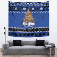 New Zealand July Christmas Tapestry Maori Kiwi Xmas Tree - Blue LT05 Blue - Polynesian Pride