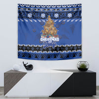 New Zealand July Christmas Tapestry Maori Kiwi Xmas Tree - Blue LT05 - Polynesian Pride