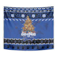 New Zealand July Christmas Tapestry Maori Kiwi Xmas Tree - Blue LT05 - Polynesian Pride
