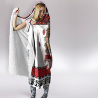 New Zealand July Christmas Hooded Blanket Maori Kiwi Xmas Tree - White LT05 - Polynesian Pride