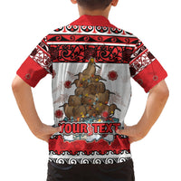 Personalised New Zealand July Christmas Kid Hawaiian Shirt Maori Kiwi Xmas Tree - White LT05 - Polynesian Pride