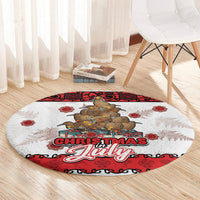 New Zealand July Christmas Round Carpet Maori Kiwi Xmas Tree - White