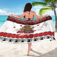New Zealand July Christmas Sarong Maori Kiwi Xmas Tree - White