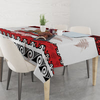 New Zealand July Christmas Tablecloth Maori Kiwi Xmas Tree - White LT05 - Polynesian Pride