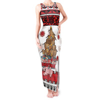 Personalised New Zealand July Christmas Tank Maxi Dress Maori Kiwi Xmas Tree - White LT05 Women White - Polynesian Pride