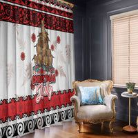 New Zealand July Christmas Window Curtain Maori Kiwi Xmas Tree - White LT05 - Polynesian Pride