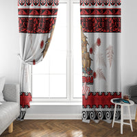 New Zealand July Christmas Window Curtain Maori Kiwi Xmas Tree - White LT05 - Polynesian Pride