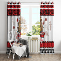New Zealand July Christmas Window Curtain Maori Kiwi Xmas Tree - White LT05 - Polynesian Pride