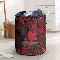 Hawaii King Kamehameha Laundry Basket With Hawaiian Ipu Motifs Red Version LT05 Red - Polynesian Pride