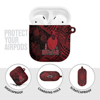 Hawaii King Kamehameha AirPods Case With Hawaiian Ipu Motifs Red Version LT05 - Polynesian Pride