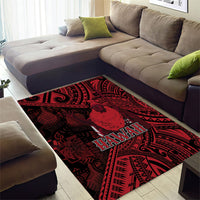 Hawaii King Kamehameha Area Rug With Hawaiian Ipu Motifs Red Version LT05 - Polynesian Pride