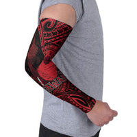 Hawaii King Kamehameha Arm Sleeves With Hawaiian Ipu Motifs Red Version LT05 - Polynesian Pride