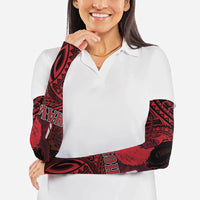 Hawaii King Kamehameha Arm Sleeves With Hawaiian Ipu Motifs Red Version LT05 - Polynesian Pride