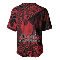 Hawaii King Kamehameha Baseball Jersey With Hawaiian Ipu Motifs Red Version LT05 - Polynesian Pride