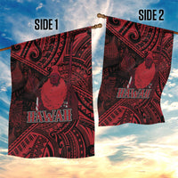 Hawaii King Kamehameha Garden Flag With Hawaiian Ipu Motifs Red Version LT05 - Polynesian Pride
