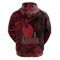 Hawaii King Kamehameha Hoodie With Hawaiian Ipu Motifs Red Version LT05 - Polynesian Pride