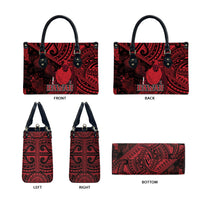 Hawaii King Kamehameha Leather Bag With Hawaiian Ipu Motifs Red Version LT05 - Polynesian Pride