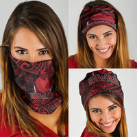 Hawaii King Kamehameha Neck Gaiter With Hawaiian Ipu Motifs Red Version LT05 - Polynesian Pride