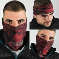 Hawaii King Kamehameha Neck Gaiter With Hawaiian Ipu Motifs Red Version LT05 - Polynesian Pride