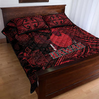 Hawaii King Kamehameha Quilt Bed Set With Hawaiian Ipu Motifs Red Version LT05 - Polynesian Pride