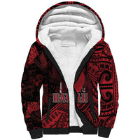 Hawaii King Kamehameha Sherpa Hoodie With Hawaiian Ipu Motifs Red Version LT05 Unisex Red - Polynesian Pride