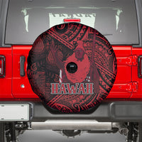 Hawaii King Kamehameha Spare Tire Cover With Hawaiian Ipu Motifs Red Version LT05 - Polynesian Pride
