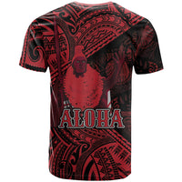 Hawaii King Kamehameha T Shirt With Hawaiian Ipu Motifs Red Version LT05 - Polynesian Pride