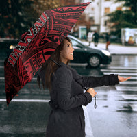 Hawaii King Kamehameha Umbrella With Hawaiian Ipu Motifs Red Version LT05 - Polynesian Pride
