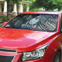 Hawaii King Kamehameha Auto Sun Shade With Hawaiian Ipu Motifs Black Version LT05 - Polynesian Pride
