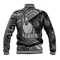 Hawaii King Kamehameha Baseball Jacket With Hawaiian Ipu Motifs Black Version LT05 - Polynesian Pride