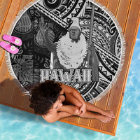 Hawaii King Kamehameha Beach Blanket With Hawaiian Ipu Motifs Black Version LT05 - Polynesian Pride