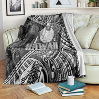 Hawaii King Kamehameha Blanket With Hawaiian Ipu Motifs Black Version LT05 Black - Polynesian Pride