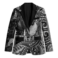 Hawaii King Kamehameha Blazer With Hawaiian Ipu Motifs Black Version LT05 Unisex Black - Polynesian Pride