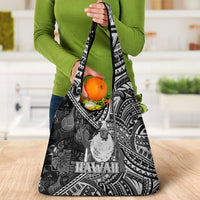 Hawaii King Kamehameha Grocery Bag With Hawaiian Ipu Motifs Black Version LT05 - Polynesian Pride