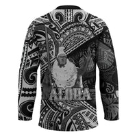 Hawaii King Kamehameha Hockey Jersey With Hawaiian Ipu Motifs Black Version LT05 - Polynesian Pride