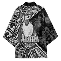 Hawaii King Kamehameha Kimono With Hawaiian Ipu Motifs Black Version LT05 - Polynesian Pride