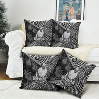 Hawaii King Kamehameha Pillow Cover With Hawaiian Ipu Motifs Black Version LT05 - Polynesian Pride