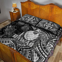 Hawaii King Kamehameha Quilt Bed Set With Hawaiian Ipu Motifs Black Version LT05 - Polynesian Pride