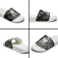 Hawaii King Kamehameha Slide Sandals With Hawaiian Ipu Motifs Black Version LT05 - Polynesian Pride