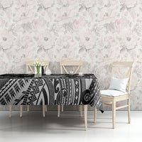 Hawaii King Kamehameha Tablecloth With Hawaiian Ipu Motifs Black Version LT05 - Polynesian Pride
