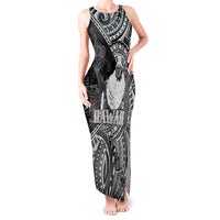 Hawaii King Kamehameha Tank Maxi Dress With Hawaiian Ipu Motifs Black Version LT05 Women Black - Polynesian Pride