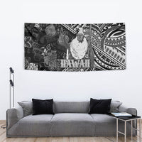Hawaii King Kamehameha Tapestry With Hawaiian Ipu Motifs Black Version LT05 - Polynesian Pride