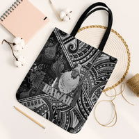 Hawaii King Kamehameha Tote Bag With Hawaiian Ipu Motifs Black Version LT05 Black Strap One Size Black - Polynesian Pride
