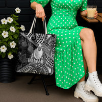 Hawaii King Kamehameha Tote Bag With Hawaiian Ipu Motifs Black Version LT05 - Polynesian Pride