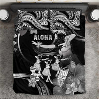 Hawaii Beautiful Hula Dancers Bedding Set With Ipu Keke And Pahu Drum LT05 Black - Polynesian Pride
